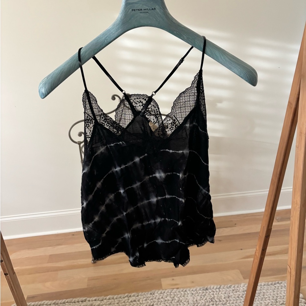 lovestitch Black Lace Trim Satin Cami